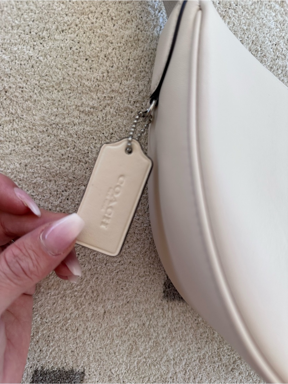 Coach Chalk Crescent Shoulder Bag with Logo Strap - Picture 3 of 8